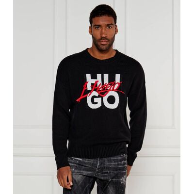 HUGO Sweter Semou Loose fit czarny XXL HUGO Sweter Semou Loose fit czarny XXL