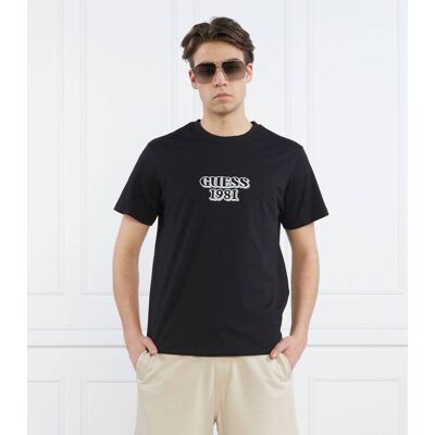 T-shirt SS CN GUESS EMBRO BO Regular Fit czarny S T-shirt SS CN GUESS EMBRO BO Regular Fit czarny S