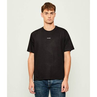 Calvin Klein T-shirt Loose fit pique czarny S Calvin Klein T-shirt Loose fit pique czarny S