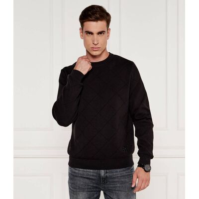 HUGO Sweter Symond Relaxed fit czarny XXL HUGO Sweter Symond Relaxed fit czarny XXL