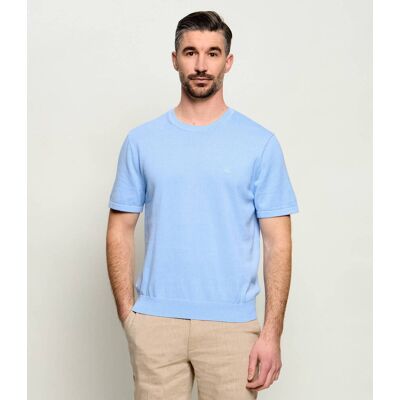 Calvin Klein Sweter Regular Fit pima błękitny S Calvin Klein Sweter Regular Fit pima błękitny S