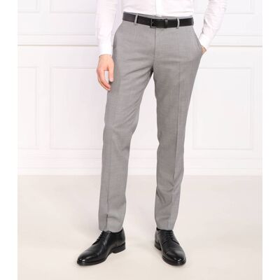 Boss BLACK Wełniane spodnie H-Genius-MM-224 Slim Fit szary 58 Boss BLACK Wełniane spodnie H-Genius-MM-224 Slim Fit szary 58