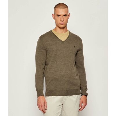 Polo Ralph Lauren Wełniany sweter Slim Fit oliwkowy XL Polo Ralph Lauren Wełniany sweter Slim Fit oliwkowy XL
