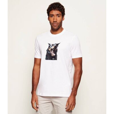 Boss ORANGE T-shirt Te_Dobermann Regular Fit biały XXXL Boss ORANGE T-shirt Te_Dobermann Regular Fit biały XXXL