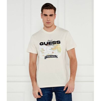 Guess T-shirt Regular Fit ecru L Guess T-shirt Regular Fit ecru L