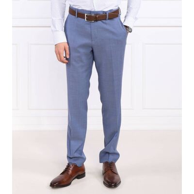 Boss BLACK Wełniane spodnie H-Genius-MM-224 Slim Fit niebieski 54 Boss BLACK Wełniane spodnie H-Genius-MM-224 Slim Fit niebieski 54