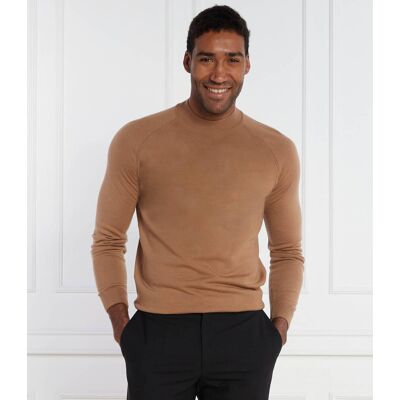 Boss BLACK Wełniany sweter Perfino Regular Fit brązowy XXL Boss BLACK Wełniany sweter Perfino Regular Fit brązowy XXL