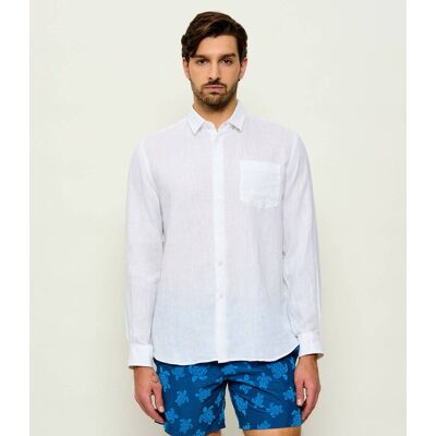 Vilebrequin Lniana koszula CAROUBIS Regular Fit biały S Vilebrequin Lniana koszula CAROUBIS Regular Fit biały S
