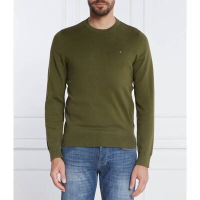 Tommy Hilfiger Sweter CLASSIC CREW Regular Fit zielony S Tommy Hilfiger Sweter CLASSIC CREW Regular Fit zielony S