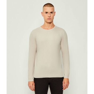 Karl Lagerfeld Wełniany sweter Slim Fit beżowy XL Karl Lagerfeld Wełniany sweter Slim Fit beżowy XL
