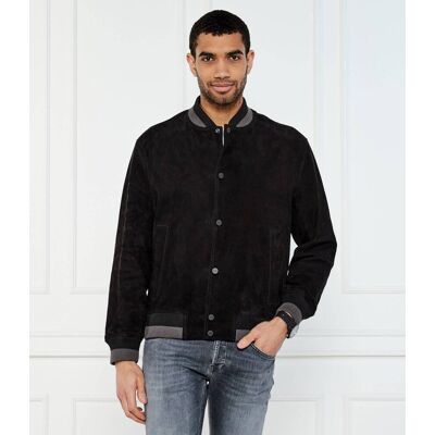 HUGO Skórzana kurtka bomber Ledam Loose fit czarny M HUGO Skórzana kurtka bomber Ledam Loose fit czarny M
