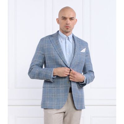 Oscar Jacobson Lniana marynarka Fogerty Blazer Slim Fit z dodatkiem jedwabiu niebieski 54 Oscar Jacobson Lniana marynarka Fogerty Blazer Slim Fit z dodatkiem jedwabiu niebieski 54