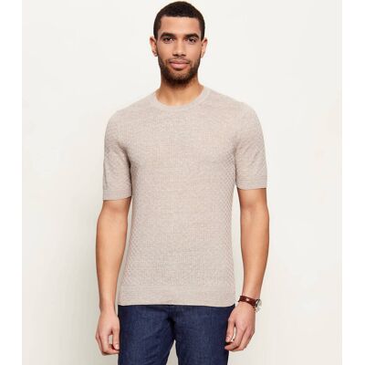 Gran Sasso Lniany t-shirt Slim Fit beżowy 54 Gran Sasso Lniany t-shirt Slim Fit beżowy 54