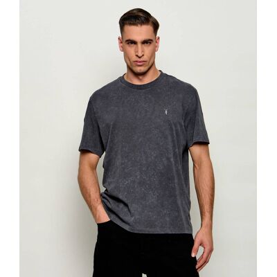 AllSaints T-shirt SAKA Relaxed fit grafitowy S AllSaints T-shirt SAKA Relaxed fit grafitowy S