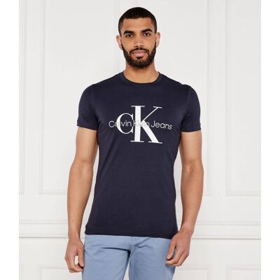 Calvin Klein Jeans T-shirt CORE MONOLOGO Slim Fit granatowy XL Calvin Klein Jeans T-shirt CORE MONOLOGO Slim Fit granatowy XL