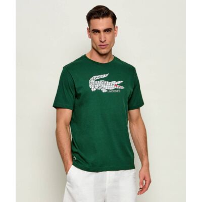 T-shirt Lacoste x Roland Garros Regular Fit butelkowa zieleń L T-shirt Lacoste x Roland Garros Regular Fit butelkowa zieleń L