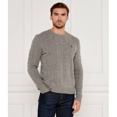 Polo Ralph Lauren Wełniany sweter Slim Fit z dodatkiem kaszmiru szary XXL Polo Ralph Lauren Wełniany sweter Slim Fit z dodatkiem kaszmiru szary XXL