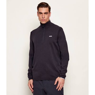 Boss GREEN Sweter KN_Ever-X QZ Regular Fit grafitowy L Boss GREEN Sweter KN_Ever-X QZ Regular Fit grafitowy L