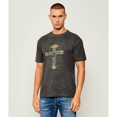 John Richmond T-shirt PHUELO Regular Fit grafitowy M John Richmond T-shirt PHUELO Regular Fit grafitowy M