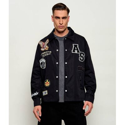 AllSaints Kurtka SOUNDMAN COACH Regular Fit czarny L AllSaints Kurtka SOUNDMAN COACH Regular Fit czarny L