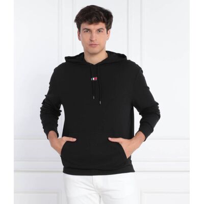 Tommy Hilfiger Bluza RIB HOODIE Regular Fit czarny M Tommy Hilfiger Bluza RIB HOODIE Regular Fit czarny M