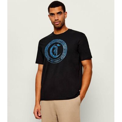 Just Cavalli T-shirt Snake Round Regular Fit czarny S Just Cavalli T-shirt Snake Round Regular Fit czarny S