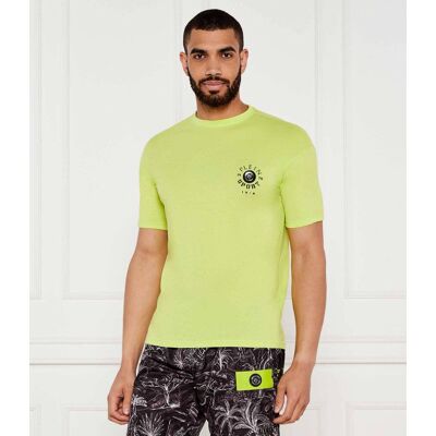 Plein Sport T-shirt Regular Fit limonkowy S Plein Sport T-shirt Regular Fit limonkowy S