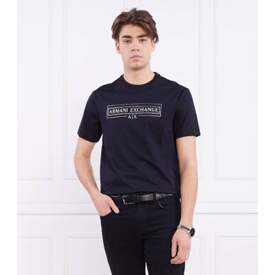 Giorgio Armani Exchange T-shirt Regular Fit grafitowy L Giorgio Armani Exchange T-shirt Regular Fit grafitowy L