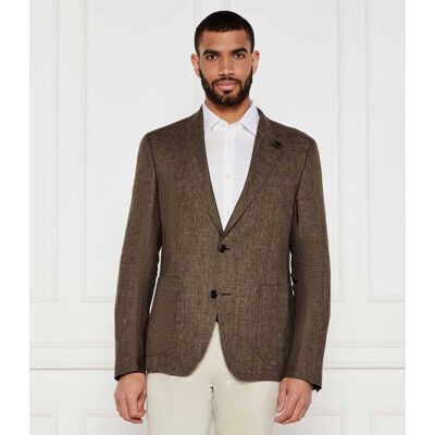 Joop! Lniana marynarka Hoverest12 Slim Fit brązowy 50 Joop! Lniana marynarka Hoverest12 Slim Fit brązowy 50