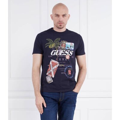 Guess T-shirt Regular Fit granatowy M Guess T-shirt Regular Fit granatowy M