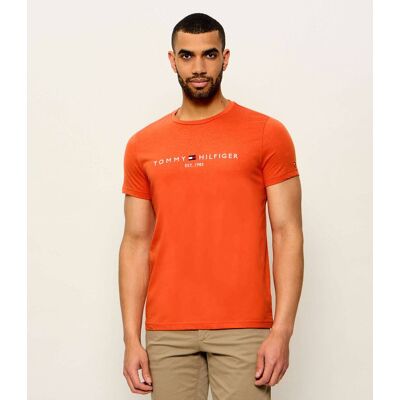 Tommy Hilfiger T-shirt Slim Fit pomarańczowy S Tommy Hilfiger T-shirt Slim Fit pomarańczowy S