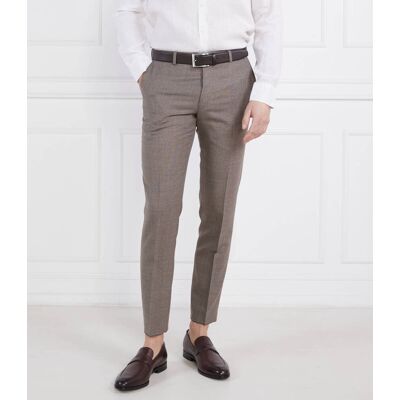 Oscar Jacobson Wełniane spodnie Denz Slim Fit brązowy 56 Oscar Jacobson Wełniane spodnie Denz Slim Fit brązowy 56