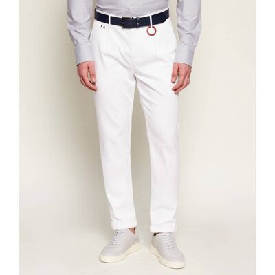 Tramarossa Spodnie chino ALBERTO carrot fit biały 36 Tramarossa Spodnie chino ALBERTO carrot fit biały 36