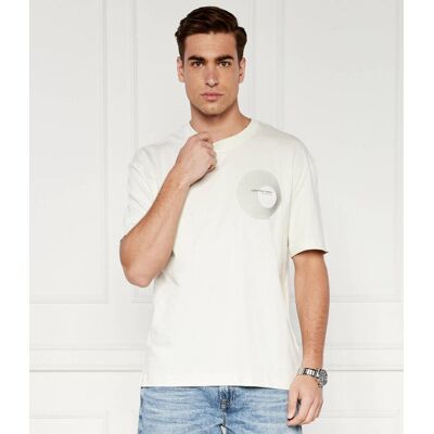 Calvin Klein Jeans T-shirt CIRCLE FREQUENCY Regular Fit piaskowy M Calvin Klein Jeans T-shirt CIRCLE FREQUENCY Regular Fit piaskowy M