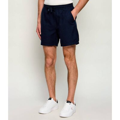 Tommy Jeans Szorty Relaxed fit z dodatkiem lnu granatowy XXL Tommy Jeans Szorty Relaxed fit z dodatkiem lnu granatowy XXL