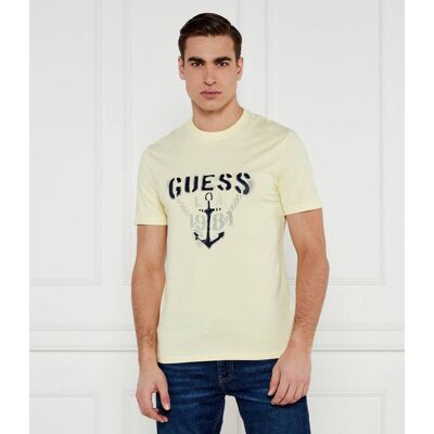 Guess T-shirt Marine Slim Fit żółty XL Guess T-shirt Marine Slim Fit żółty XL