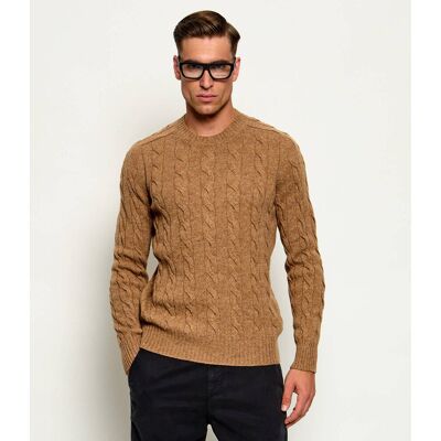Gran Sasso Wełniany sweter Regular Fit camel 56 Gran Sasso Wełniany sweter Regular Fit camel 56