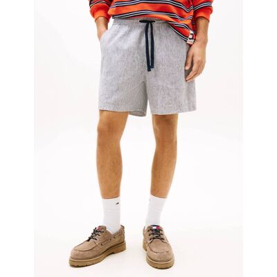 Tommy Jeans Lniane szorty Relaxed fit granatowy M Tommy Jeans Lniane szorty Relaxed fit granatowy M