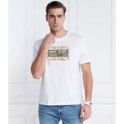 Pepe Jeans London T-shirt credick biały M Pepe Jeans London T-shirt credick biały M