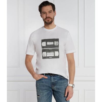Boss ORANGE T-shirt TeRetroLeo Relaxed fit biały S Boss ORANGE T-shirt TeRetroLeo Relaxed fit biały S