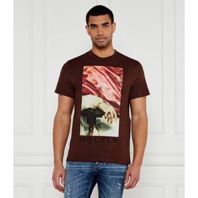 Alexander McQueen T-shirt Regular Fit brązowy L Alexander McQueen T-shirt Regular Fit brązowy L
