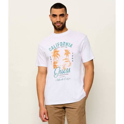 Guess T-shirt SUMMER SLUB Regular Fit biały L Guess T-shirt SUMMER SLUB Regular Fit biały L