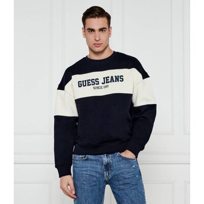 Guess Jeans Bluza HORIZONT Oversize fit granatowy XL Guess Jeans Bluza HORIZONT Oversize fit granatowy XL