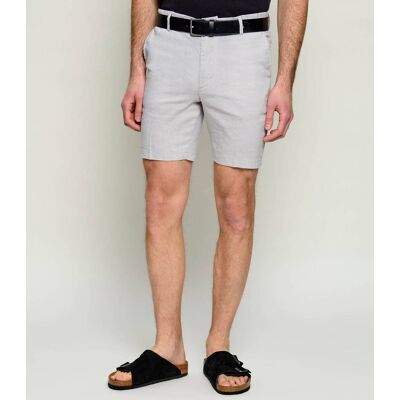 Boss BLACK Lniane szorty chino Kane Regular Fit szary 38 Boss BLACK Lniane szorty chino Kane Regular Fit szary 38