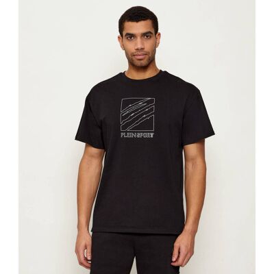 Plein Sport T-shirt Scratch Logo Loose fit czarny S Plein Sport T-shirt Scratch Logo Loose fit czarny S