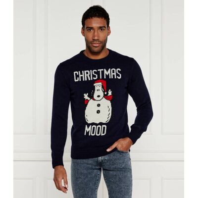 ST.Barth Sweter Heron ST. BARTH X PEANUTS Regular Fit z dodatkiem wełny i kaszmiru granatowy XL ST.Barth Sweter Heron ST. BARTH X PEANUTS Regular Fit z dodatkiem wełny i kaszmiru granatowy XL
