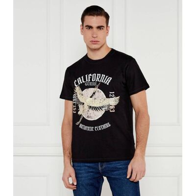 Guess T-shirt HERON Regular Fit czarny S Guess T-shirt HERON Regular Fit czarny S