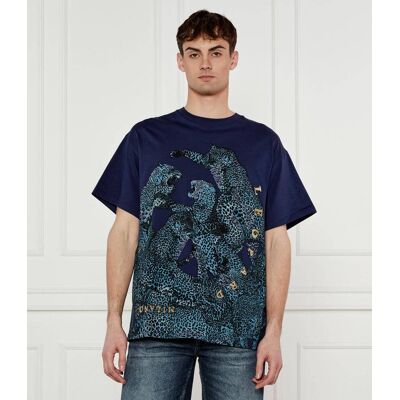 Just Cavalli T-shirt Relaxed fit granatowy M Just Cavalli T-shirt Relaxed fit granatowy M