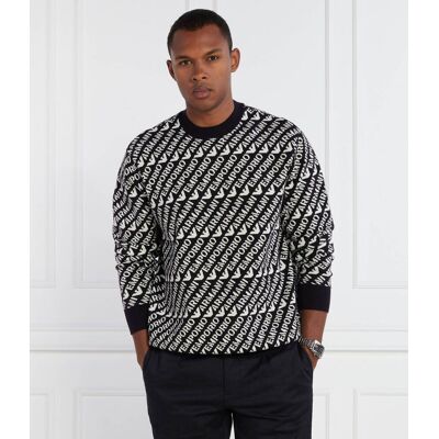 Giorgio Armani Emporio Armani Sweter PULLOVER Regular Fit z dodatkiem wełny czarny M Giorgio Armani Emporio Armani Sweter PULLOVER Regular Fit z dodatkiem wełny czarny M