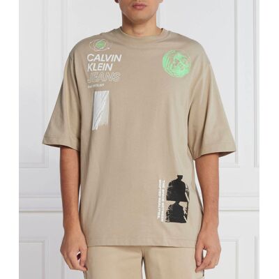 Calvin Klein Jeans T-shirt Regular Fit beżowy XL Calvin Klein Jeans T-shirt Regular Fit beżowy XL